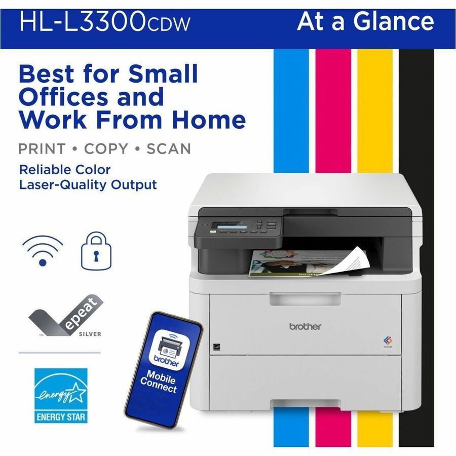 Brother HL-L3300CDW Wireless Laser Multifunction Printer - Color HLL3300CDW