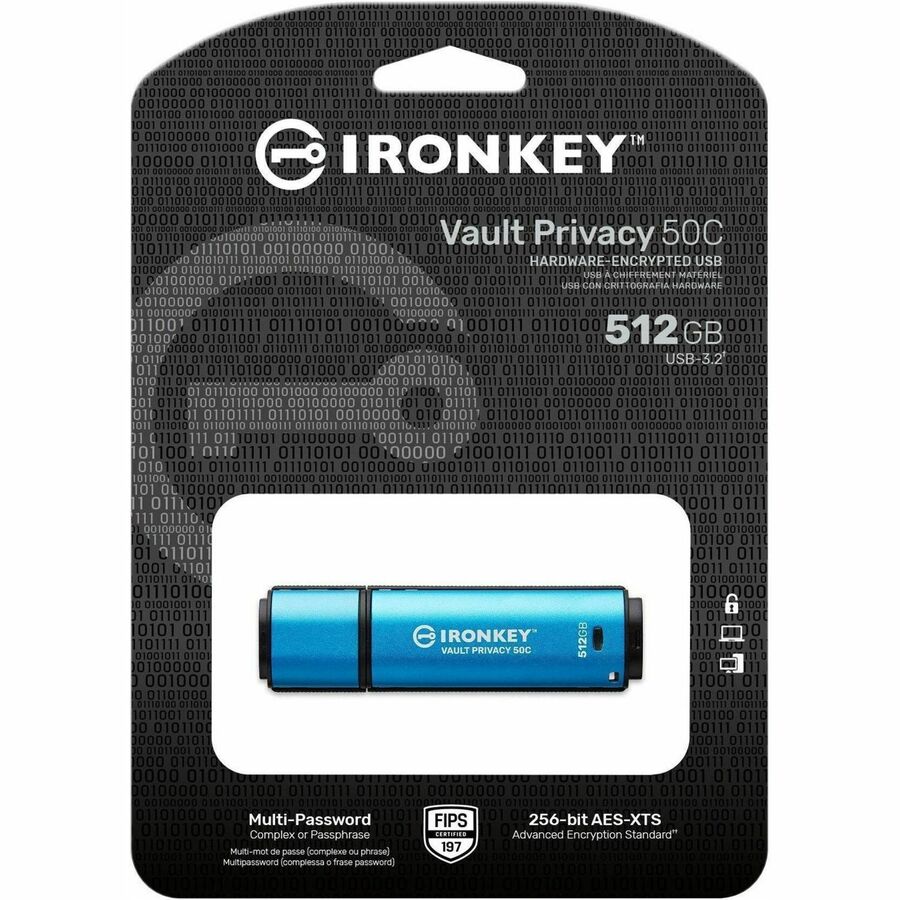 IronKey Vault Privacy 50 Series 512GB Usb 3.2 (Gen 1) Type C Flash Drive IKVP50C/512GB