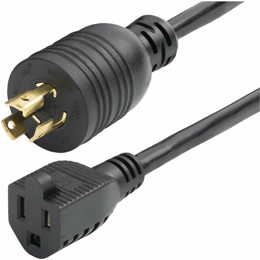 StarTech.com 1ft (30cm) Heavy Duty Power Cord, Twist-Lock NEMA L5-15P to NEMA 5-15R, 15A 125V, 14AWG, UL Listed W31C-4100-POWER-CORD