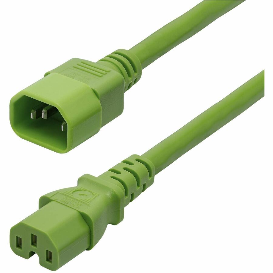 StarTech.com 6ft (1.8m) Heavy Duty PDU Power Cord, IEC 60320 C14 to C15, 15A 250V, 14AWG, Green Power Cable, UL Listed 8915-4606-POWER-CORD