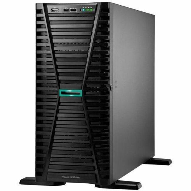 HPE ProLiant ML110 G11 4.5U Tower Server - 1 x Intel Xeon Silver 4410Y 2 GHz - 32 GB RAM - 960 GB SSD - (2 x 480GB) SSD Configuration - Serial ATA, Serial Attached SCSI (SAS) Controller P69303-005