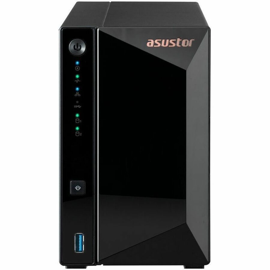 Asustor Drivestor 2 Pro Gen2 AS3302T v2, 2 Bay NAS Enclosure Network Storage, 1.7GHz Quad-Core, 2.5GbE Port, 2GB RAM DDR4, Network Attached Storage for Cloud Storage (Diskless) AS3302T V2