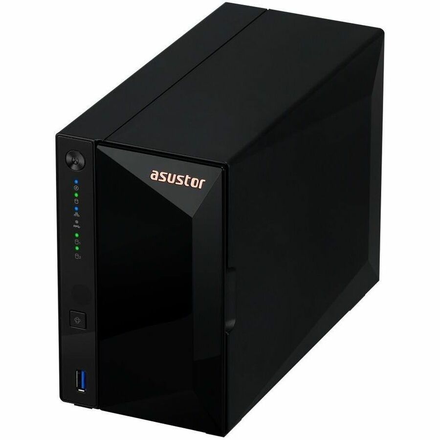 Asustor Drivestor 2 Pro Gen2 AS3302T v2, 2 Bay NAS Enclosure Network Storage, 1.7GHz Quad-Core, 2.5GbE Port, 2GB RAM DDR4, Network Attached Storage for Cloud Storage (Diskless) AS3302T V2