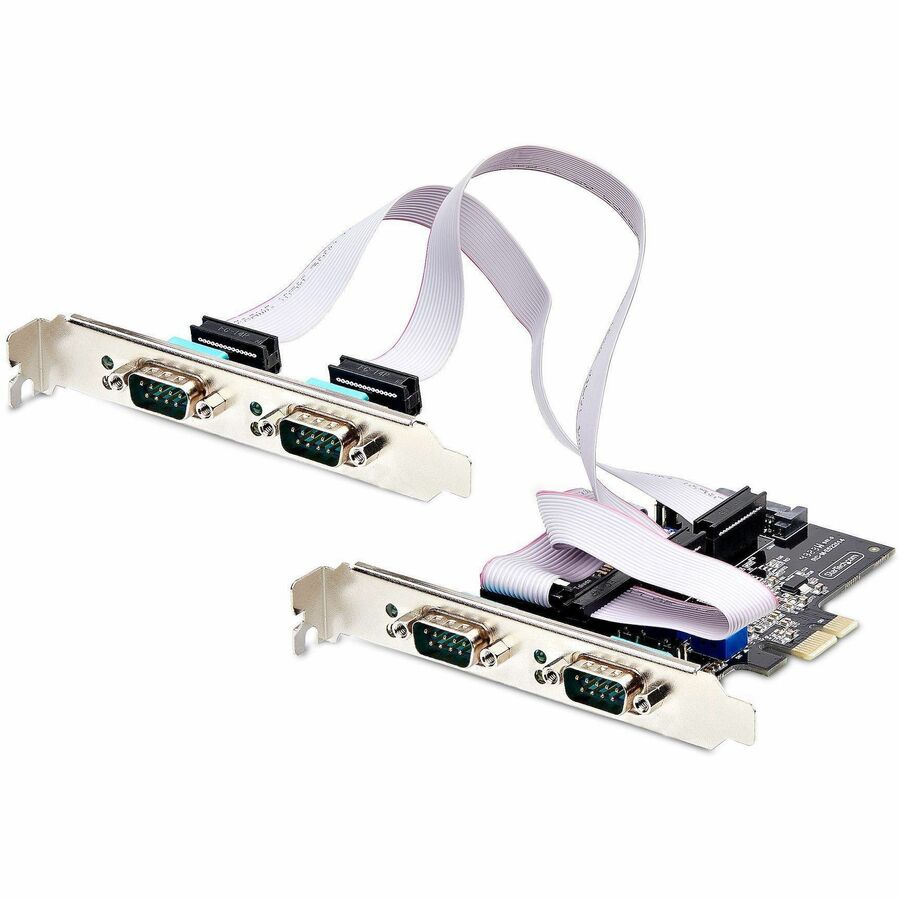 StarTech.com 4-Port Serial PCIe Card, Quad-Port RS232/RS422/RS485 Card, 16C1050 UART, ESD Protection, Windows/Linux, TAA-Compliant PS74ADF-SERIAL-CARD