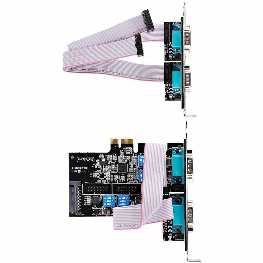 StarTech.com 4-Port Serial PCIe Card, Quad-Port RS232/RS422/RS485 Card, 16C1050 UART, ESD Protection, Windows/Linux, TAA-Compliant PS74ADF-SERIAL-CARD