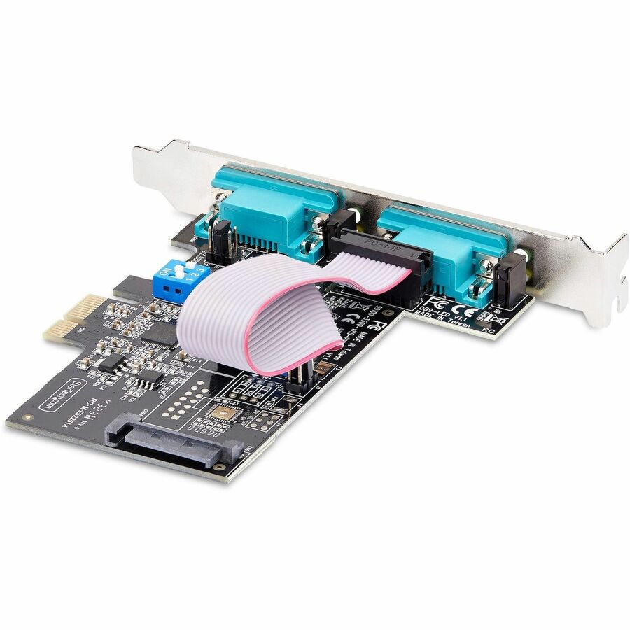 StarTech.com 2-Port Serial PCIe Card, Dual-Port RS232/RS422/RS485 Card, 16C1050 UART, ESD Protection, Windows/Linux, TAA-Compliant 2S232422485-PC-CARD