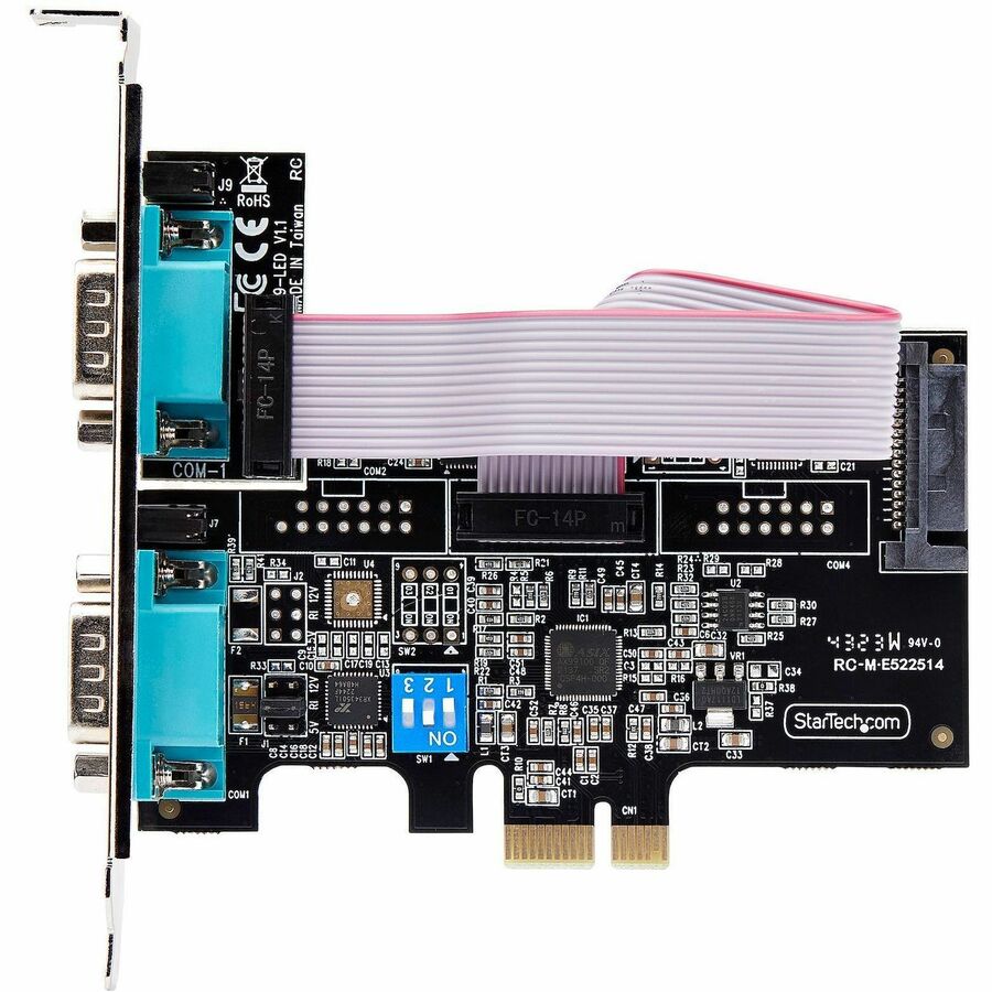 StarTech.com 2-Port Serial PCIe Card, Dual-Port RS232/RS422/RS485 Card, 16C1050 UART, ESD Protection, Windows/Linux, TAA-Compliant 2S232422485-PC-CARD