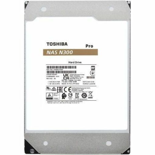 Toshiba N300 Pro HDWG62AXZSTB 20 TB Hard Drive - 3.5" Internal - SATA (SATA/600) - Conventional Magnetic Recording (CMR) Method HDWG62AXZSTB