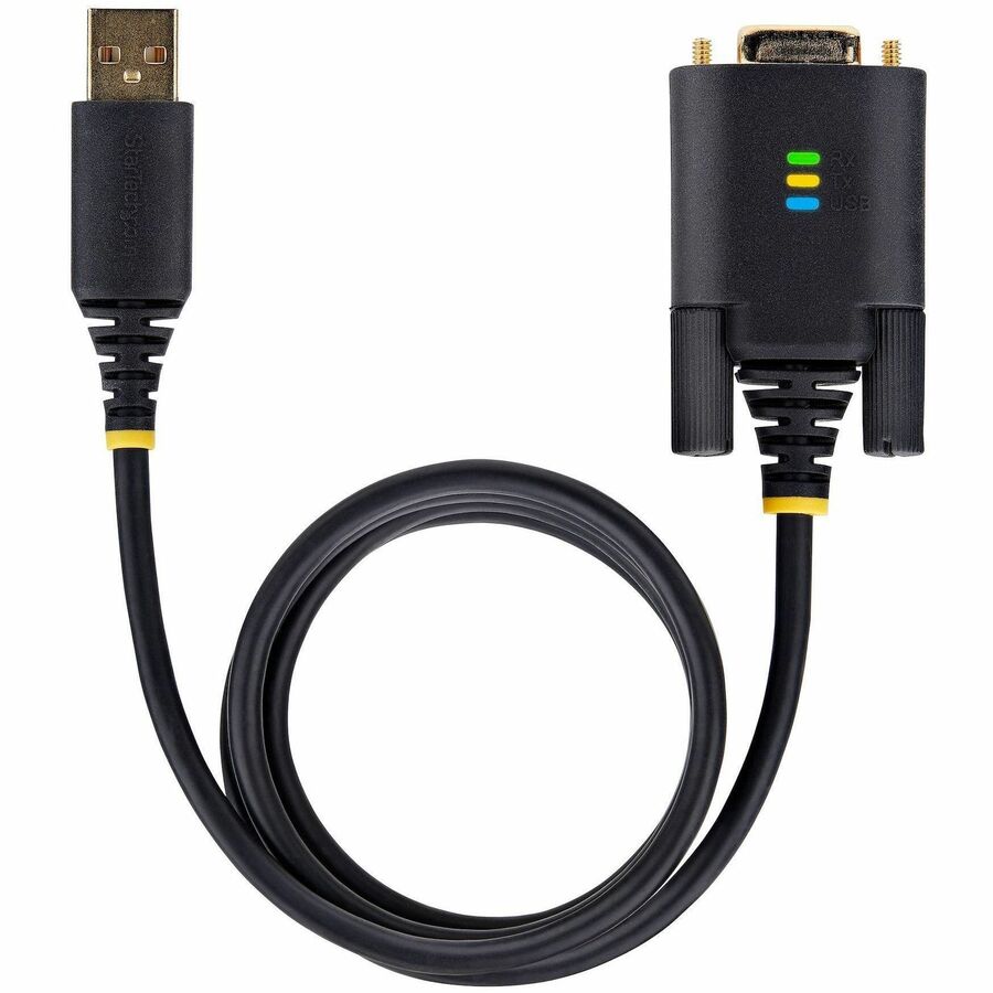 StarTech.com 10ft (3m) USB to Serial Adapter Cable, COM Retention, FTDI, DB9 RS232, Interchangeable DB9 Screws/Nuts, Windows/macOS/Linux 1P10FFC-USB-SERIAL