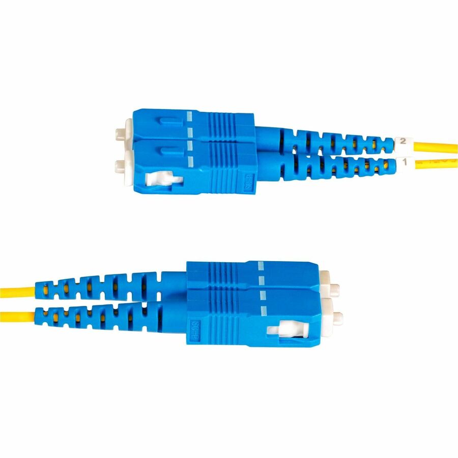 StarTech.com 2m (6.6ft) LC to SC (UPC) OS2 Single Mode Duplex Fiber Optic Cable, 9/125, 100G, Low Insertion Loss, LSZH Fiber Jumper Cord SMLCSC-OS2-2M