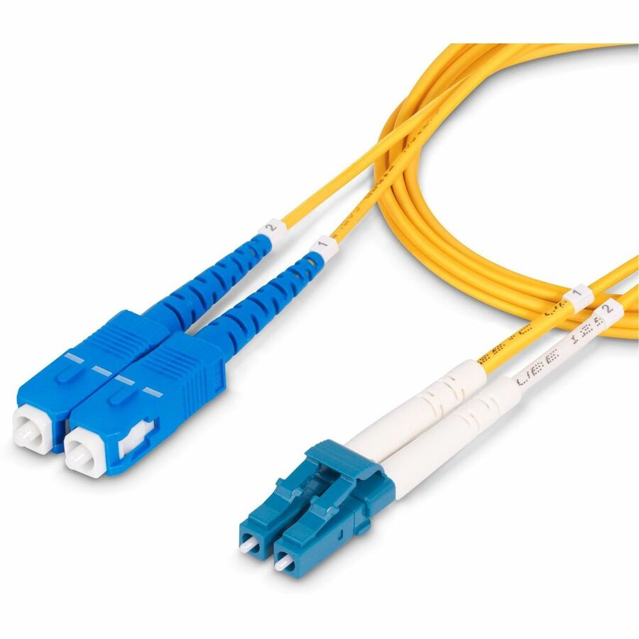 StarTech.com 25m (82ft) LC to SC (UPC) OS2 Single Mode Duplex Fiber Optic Cable, 9/125, 100G, Low Insertion Loss, LSZH Fiber Jumper Cord SMLCSC-OS2-25M