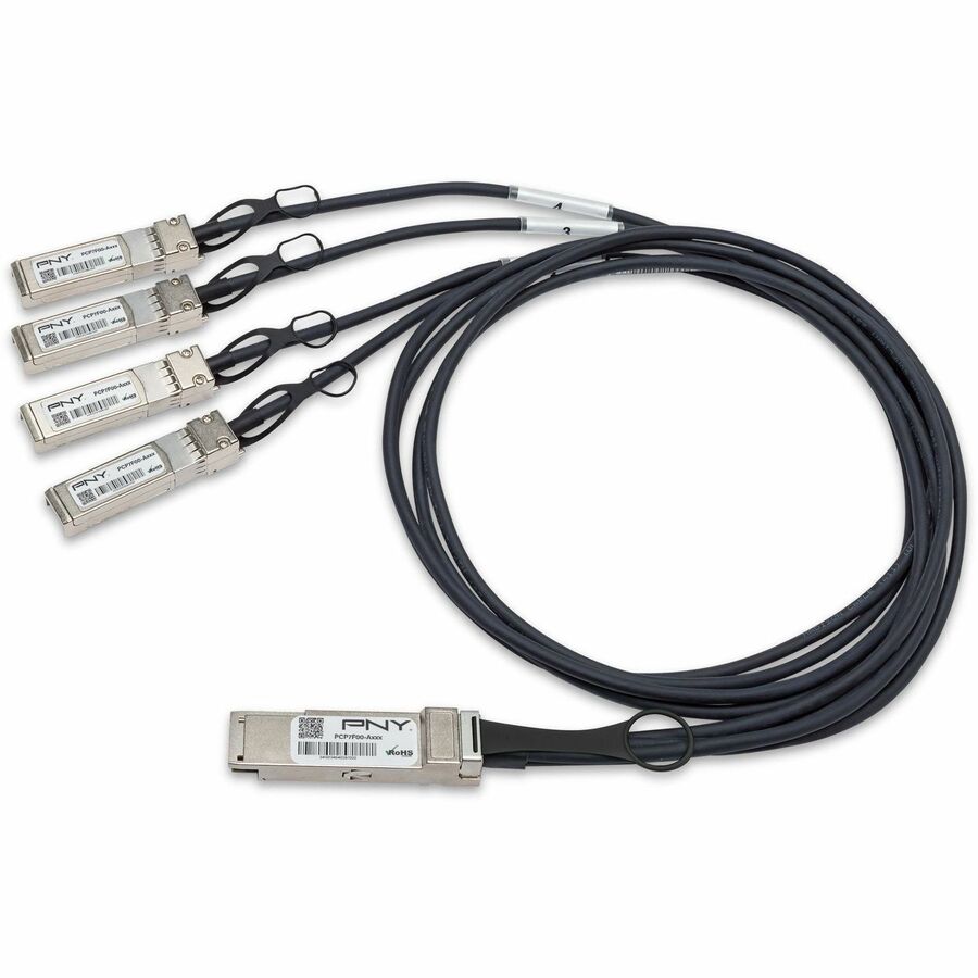 PNY 100GBASE, QSFP28 To 4X SFP28 Passive Copper Cable Assembly PCP7F00-A01AR30N