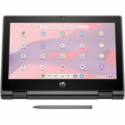 HP Fortis x360 G5 11.6" Touchscreen Convertible 2 in 1 Chromebook - HD - Intel N-Series N100 - 8 GB - 64 GB Flash Memory - Bilingual Keyboard - Jack Black 9R3T1UT#ABL