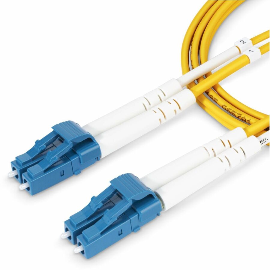 StarTech.com 50m (164ft) LC to LC (UPC) OS2 Single Mode Duplex Fiber Optic Cable, 9/125, 100G, Low Insertion Loss, LSZH Fiber Jumper Cord SMDOS2LCLC50M
