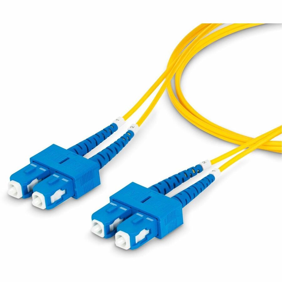 StarTech.com 30m (98.4ft) SC to SC (UPC) OS2 Single Mode Duplex Fiber Optic Cable, 9/125, 40G/100G, Low Insertion Loss, LSZH Jumper Cord SMDOS2SCSC30M