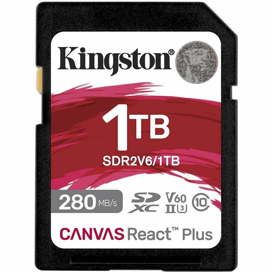 Kingston Canvas React Plus 1 TB Class 10/UHS-II (U3) V60 SDXC SDR2V6/1TB