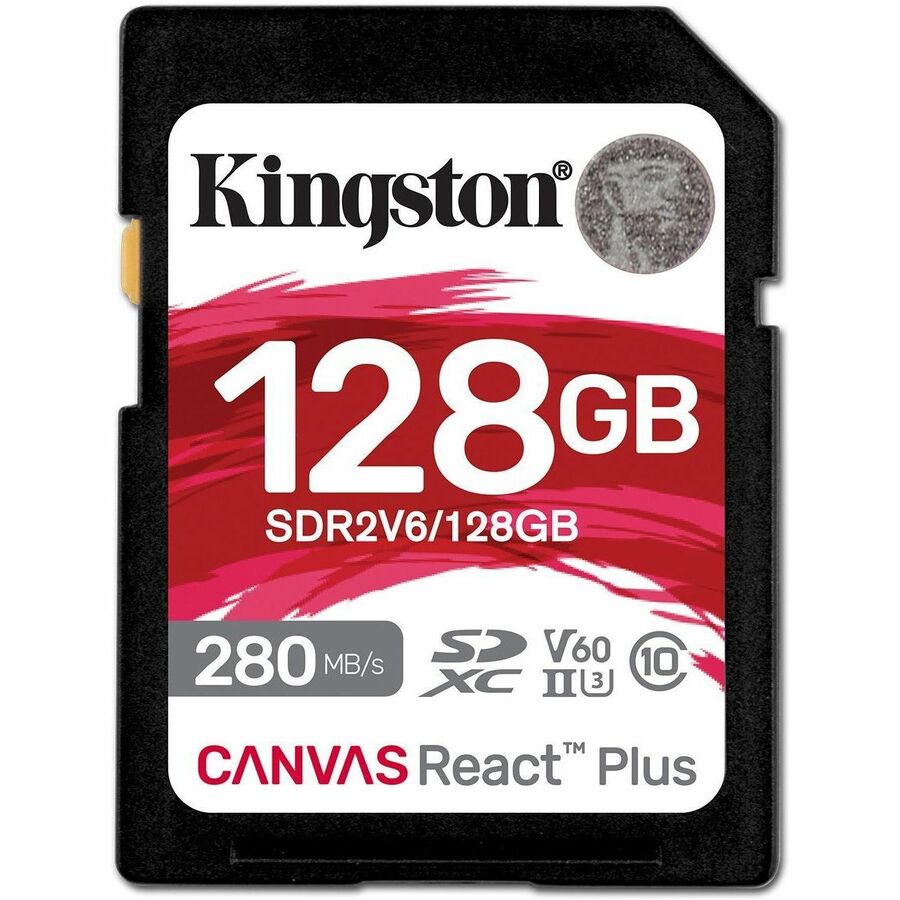 Kingston Canvas React Plus 128 GB Class 10/UHS-II (U3) V60 SDXC SDR2V6/128GB