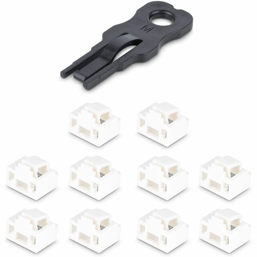 StarTech.com RJ45 Port Locks - 10 Pack w/Security Key, Locking RJ45 Port Blocker/Dust Cover, Reusable Ethernet/LAN Port Protector RJ45LOCKANDKEY