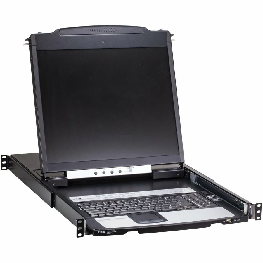 Tripp Lite by Eaton 16-Port Cat5 KVM over IP Switch - Virtual Media, 19 in. LCD, 1 Remote/1 Local User, 1U Rack-Mount, TAA B064C-16-1X1-IP