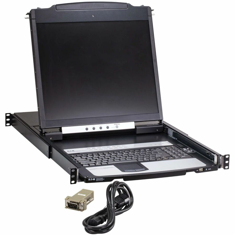 Tripp Lite by Eaton 16-Port Cat5 KVM over IP Switch - Virtual Media, 19 in. LCD, 1 Remote/1 Local User, 1U Rack-Mount, TAA B064C-16-1X1-IP