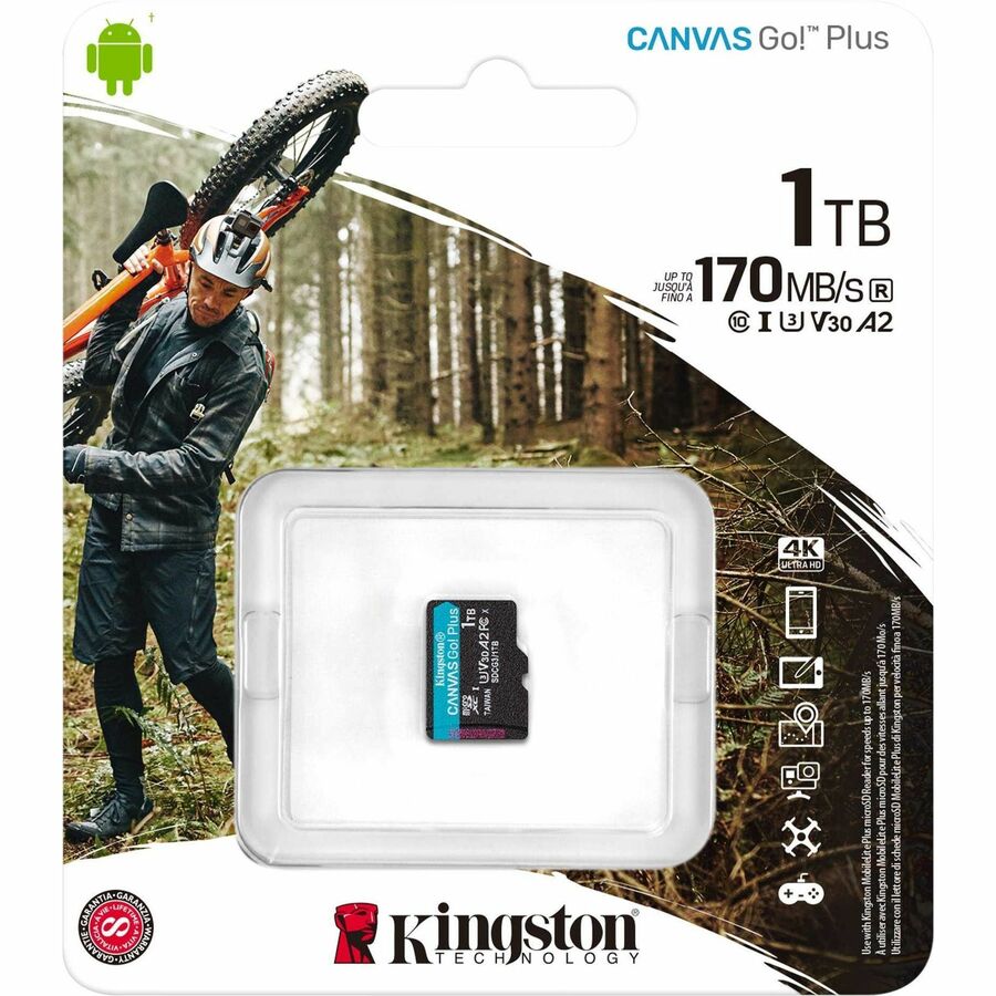 Kingston Canvas Go! Plus 1 TB Class 10/UHS-I (U3) V30 microSDXC - 1 Pack SDCG3/1TBSP