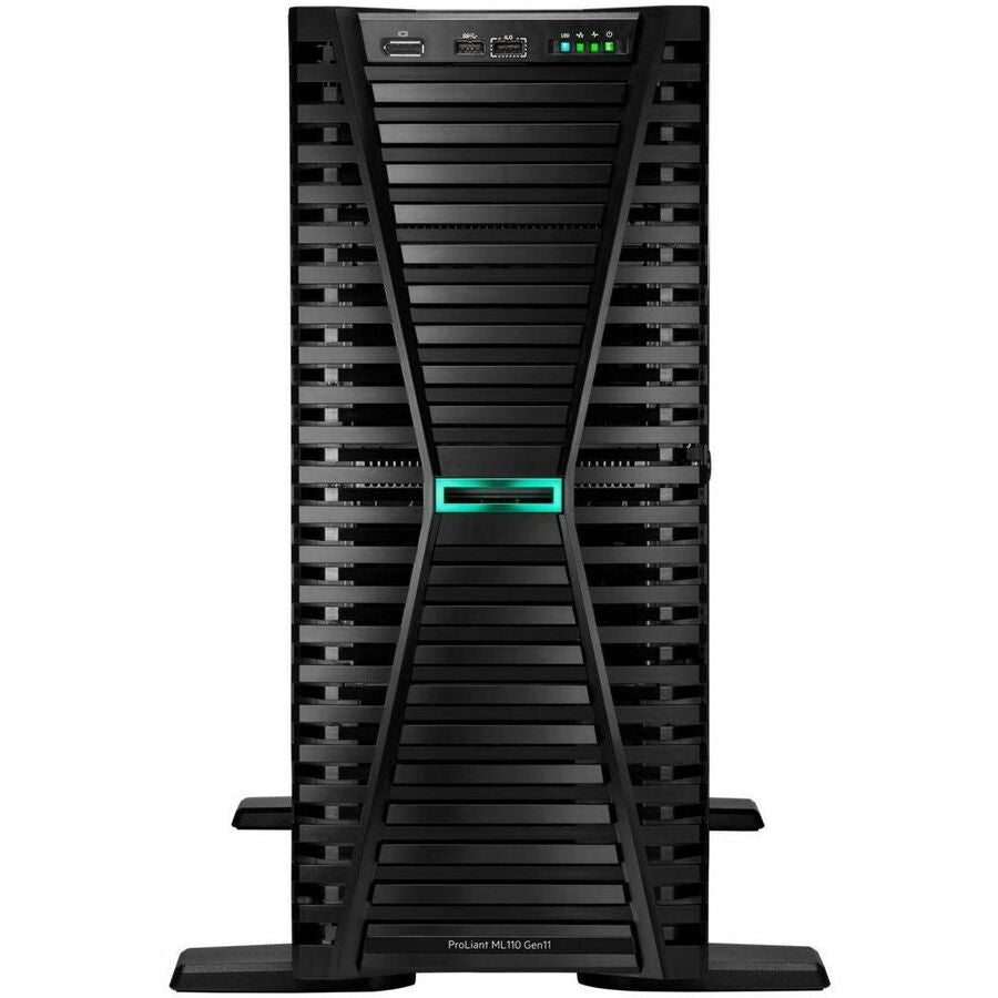 HPE ProLiant ML110 G11 4.5U Tower Server - 1 x Intel Xeon Bronze 3508U 2.10 GHz - 32 GB RAM - 4 TB HDD - (2 x 2TB) HDD Configuration - Serial ATA, Serial Attached SCSI (SAS) Controller P71683-005