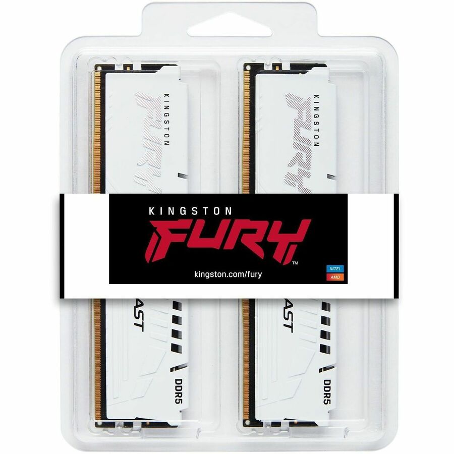 Kingston 32GB (2x16GB) DDR5 6000MT/s CL30 FURY Beast White XMP KF560C30BWK2-32