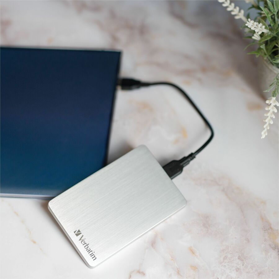 Verbatim Store 'n' Go ALU Slim 1 TB Portable Hard Drive - 2.5" External - Silver 53663