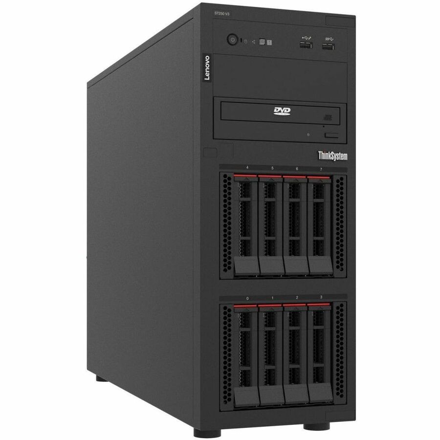 Lenovo ThinkSystem ST250 V3 7DCEA01ZNA Tower Server - 1 x Intel Xeon E-2488 3.20 GHz - 16 GB RAM - Serial ATA/600 Controller 7DCEA01ZNA