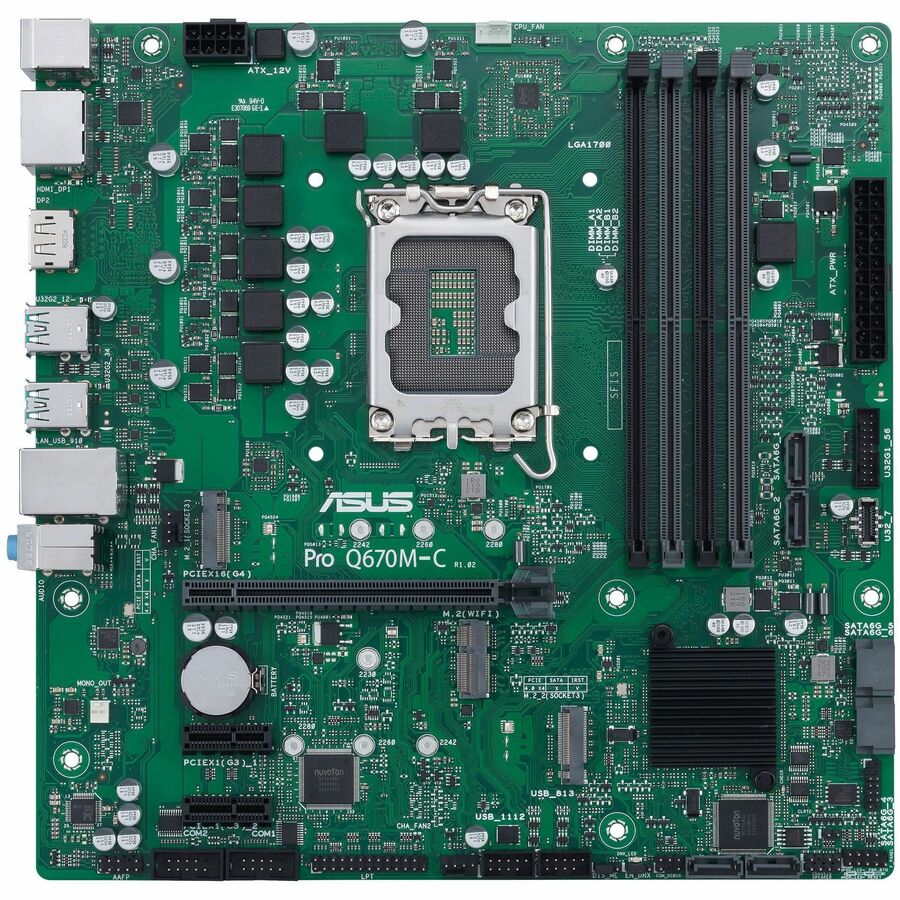 Asus Pro Q670M-C-CSM Desktop Motherboard - Intel Q670 Chipset - Socket LGA-1700 - Micro ATX PRO Q670M-C-CSM-SI