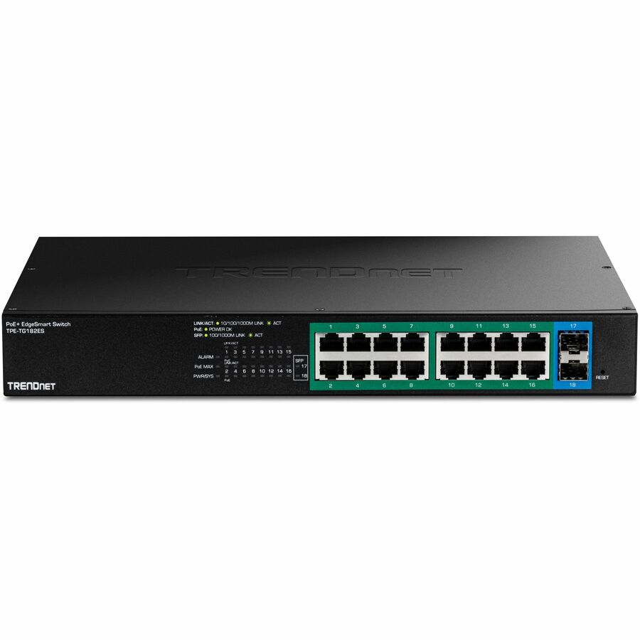 TRENDnet 18-Port Gigabit EdgeSmart PoE+ Switch TPE-TG182ES