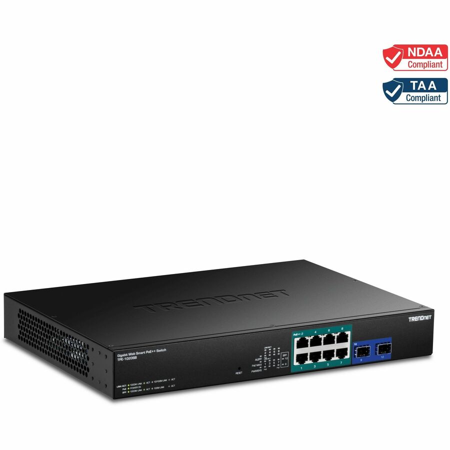 TRENDnet 10-Port Gigabit Web Smart PoE++ Switch TPE-1020SB