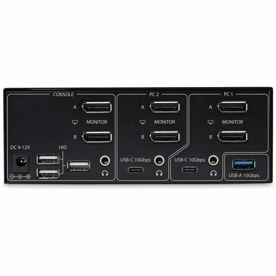 StarTech.com 2-Port Dual-Monitor DisplayPort 1.4 KVM Switch, 8K 60Hz / 4K 144Hz, 2x USB 10Gbps Ports, Hotkey Switching, TAA Compliant P2CDD143-KVM-SWITCH