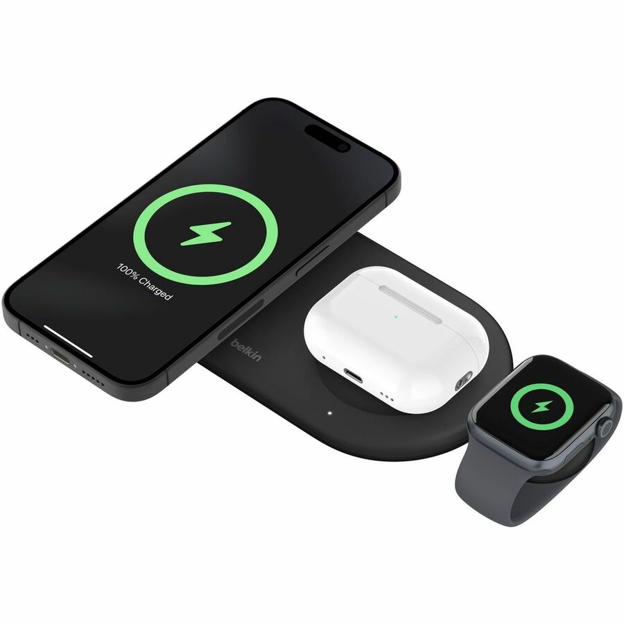 Belkin BoostCharge Pro 3-in-1 Magnetic Wireless Charging Pad with Qi2 15W WIZ022TTBK