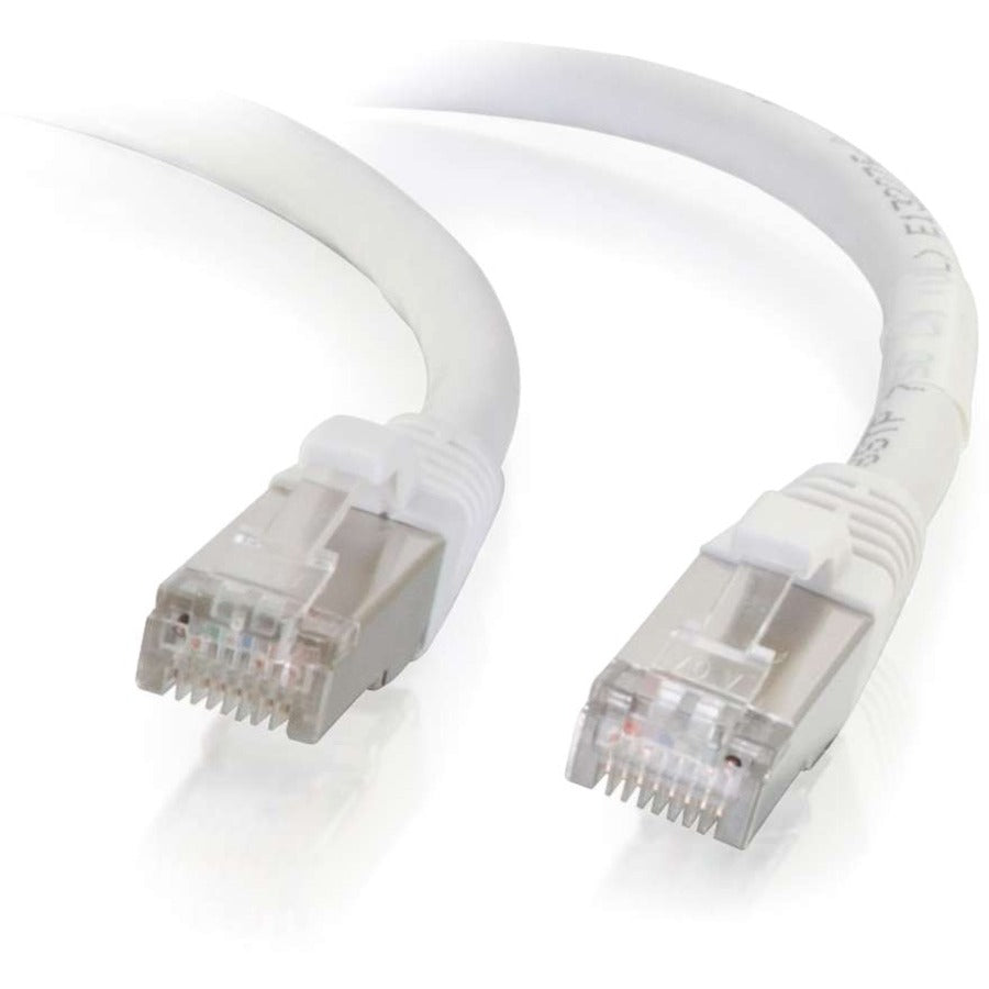 C2G 0.3m Cat6a Booted Shielded (SSTP) Network Patch Cable - White 89933