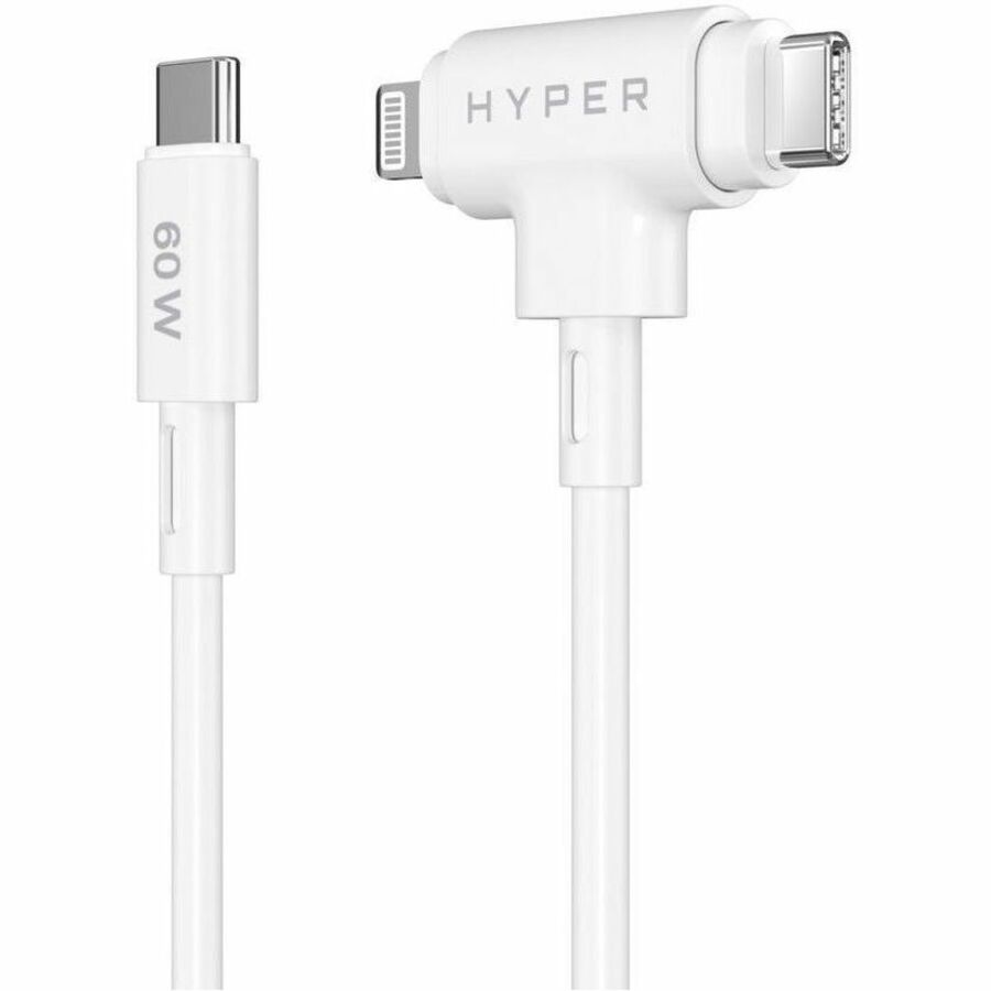 Targus HyperJuice USB-C and Lightning Hybrid Silicone Cable (1.5m/5ft) - White HJ4010WHGL