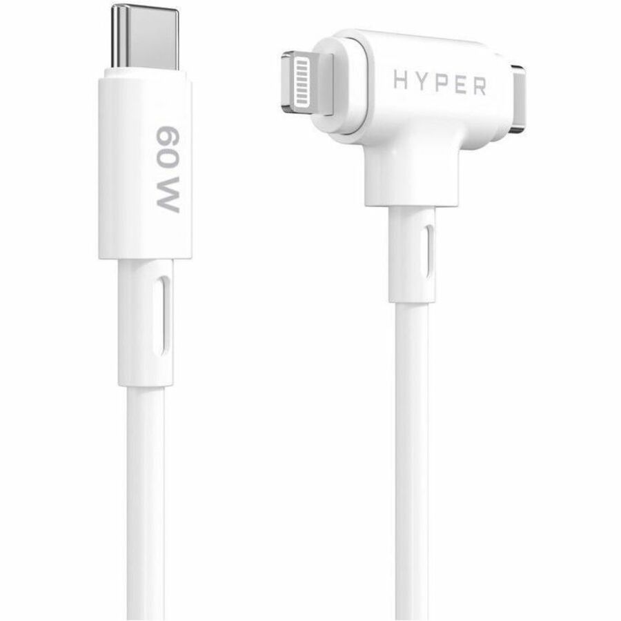 Targus HyperJuice USB-C and Lightning Hybrid Silicone Cable (1.5m/5ft) - White HJ4010WHGL