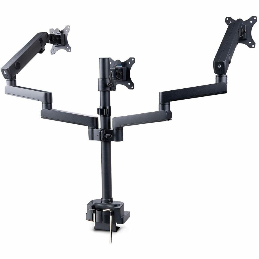 StarTech.com Triple Monitor Desk Mount For Up To Three 27in Screens, VESA 75x75/100x100, Tool-Less Arm Adjustments, C-Clamp/Grommet 3MP2AG-MONITOR-ARM