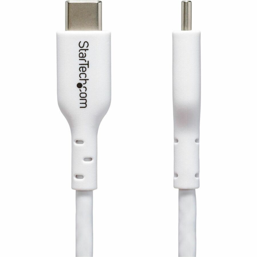 StarTech.com 10ft (3m) White USB-C Charging Cable, USB 2.0 Type-C Laptop Charger Cord, 60W Power Delivery, TPE Jacket, Data Transfer Cable USB2CC10FWHE