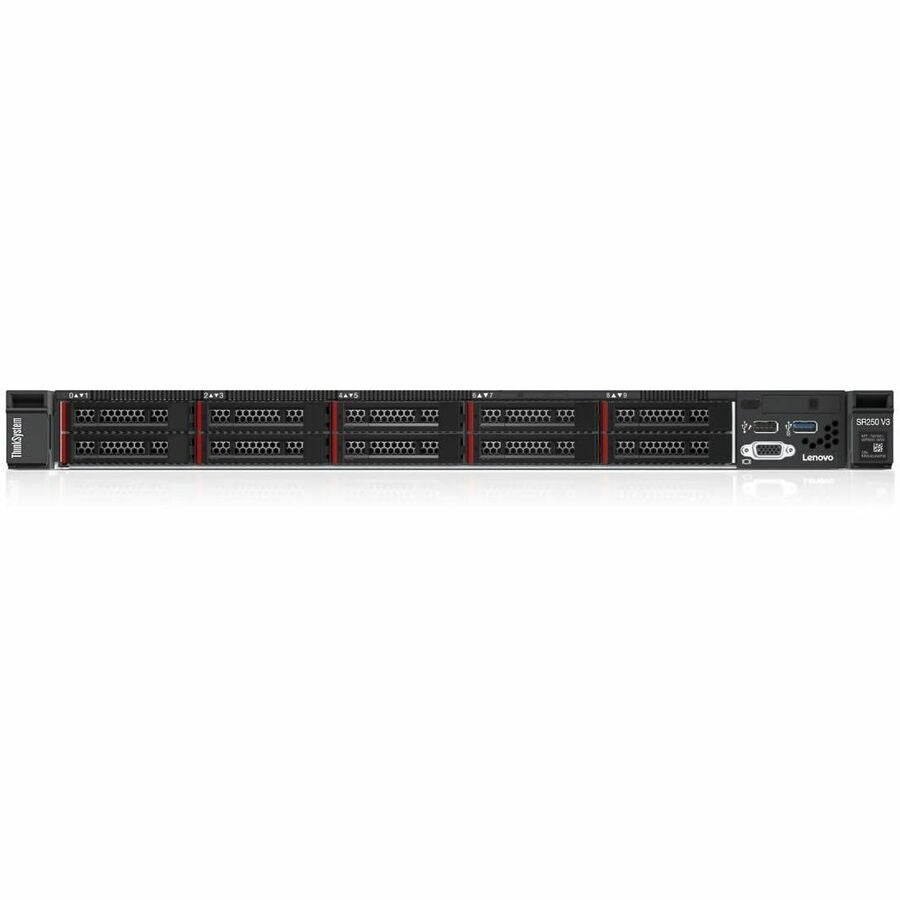 Lenovo ThinkSystem SR250 V3 7DCL1001NA 1U Rack Server - 1 x Intel Xeon E-2478 2.80 GHz - 32 GB RAM - 6.72 TB SSD - (2 x 480GB, 3 x 1.92TB) SSD Configuration - Serial ATA Controller 7DCL1001NA