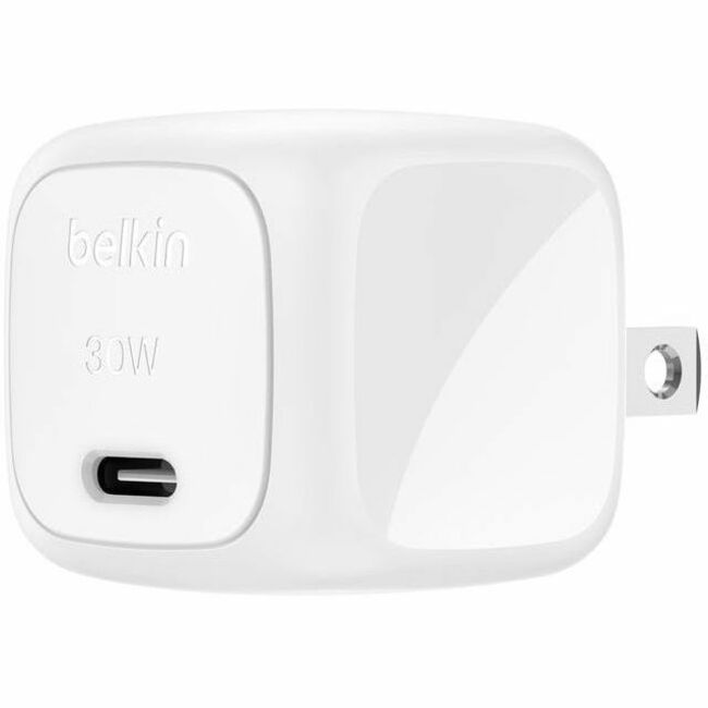 Belkin 30W Portable USB-C Wall Charger - 1xUSB-C (30W) - Fast Charge - Power Adapter - White WCA008DQWH