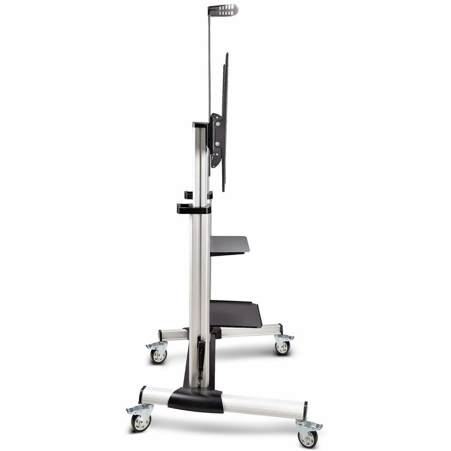 StarTech.com Rolling TV Cart/Stand On Wheels, For 60-100inch Flat Screens and 220lb, Height Adjustable Mobile Trolley Mount/Portable Stand 1110C-MOBILE-TV-CART