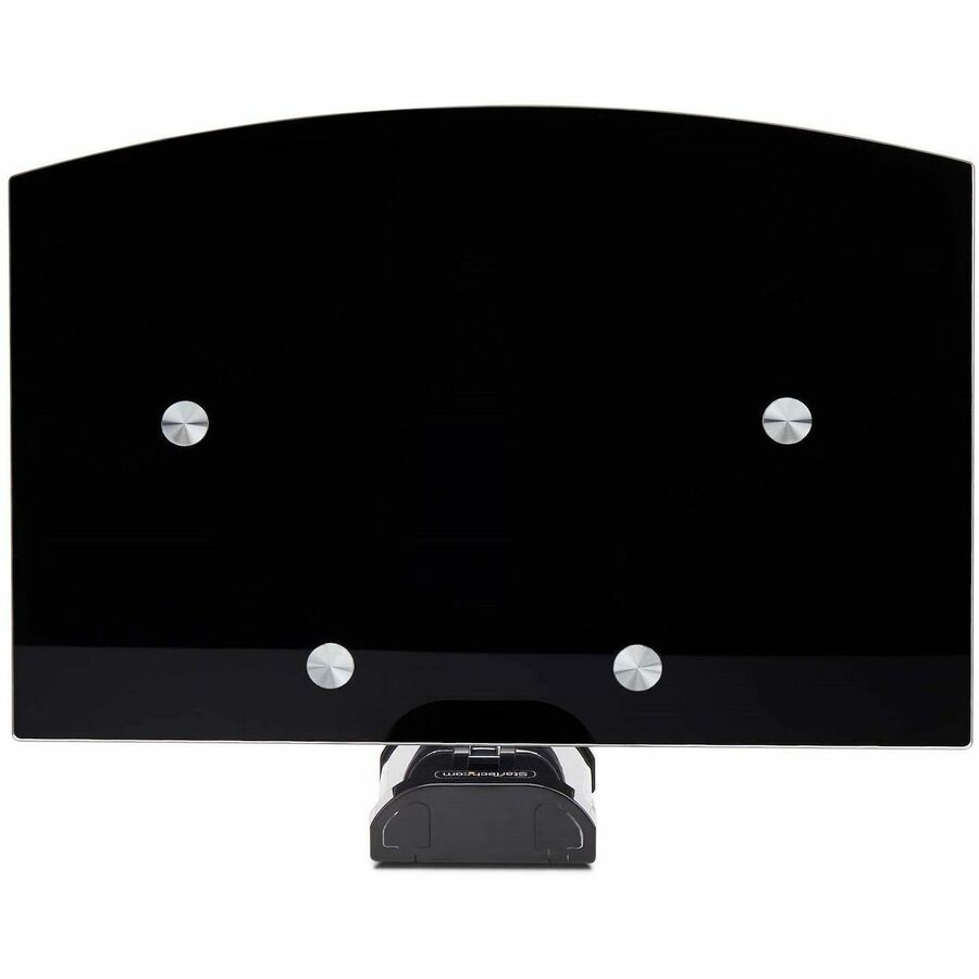 StarTech.com Floating Wall-Mounted AV Shelf, Adjustable Height Shelf For Under TV A/V Equipment, Black Tempered Glass Shelf 1B-WALL-MOUNT-SHELF