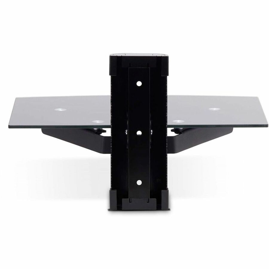 StarTech.com Floating Wall-Mounted AV Shelf, Adjustable Height Shelf For Under TV A/V Equipment, Black Tempered Glass Shelf 1B-WALL-MOUNT-SHELF