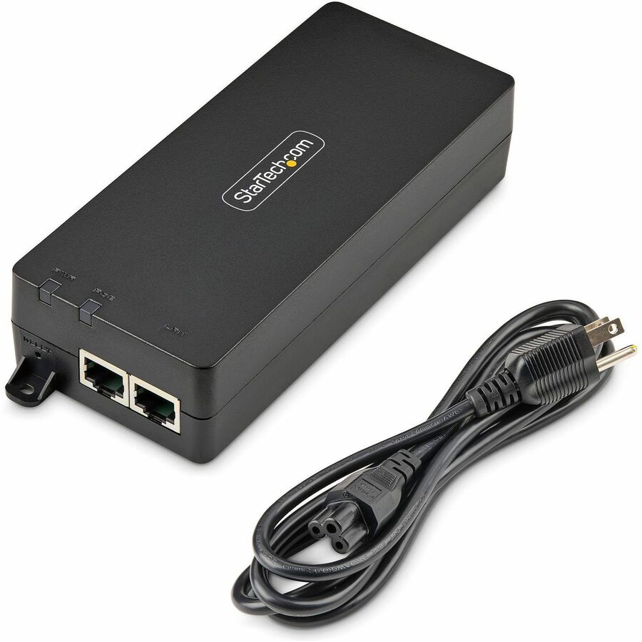 StarTech.com 1-Port 10Gbps Gigabit PoE++ Injector, 90W, 2.5/5/10G Ethernet/10/100/1000M, PoE++ (802.3af/at/bt), Wall Mountable, Unmanaged AF41XC-POE-INJECTOR