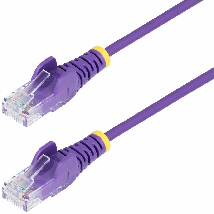 StarTech.com 5ft Purple Slim CAT6 Ethernet Cable, Slim Snagless RJ45, UTP, LSZH, 28AWG Bare Copper, Slim Network Patch Cord, Fluke Tested N6PAT5PLS