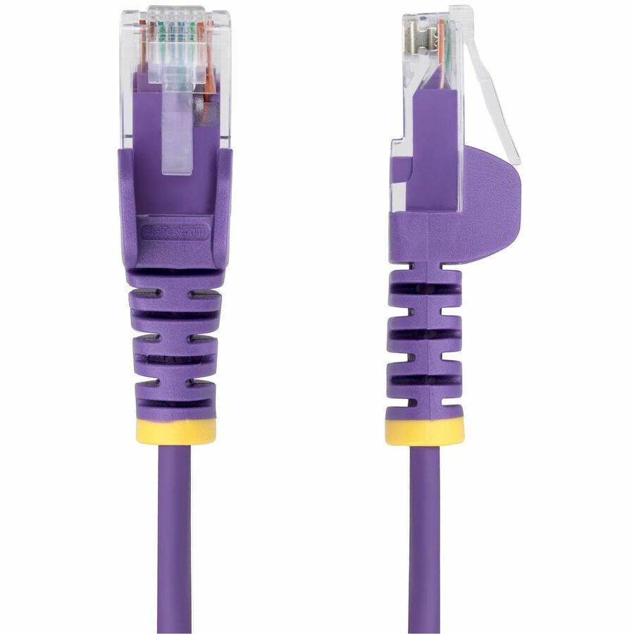 StarTech.com 5ft Purple Slim CAT6 Ethernet Cable, Slim Snagless RJ45, UTP, LSZH, 28AWG Bare Copper, Slim Network Patch Cord, Fluke Tested N6PAT5PLS