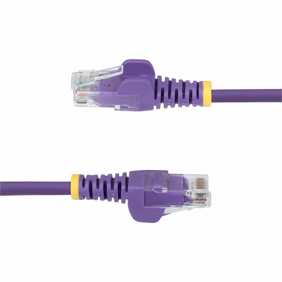 StarTech.com 5ft Purple Slim CAT6 Ethernet Cable, Slim Snagless RJ45, UTP, LSZH, 28AWG Bare Copper, Slim Network Patch Cord, Fluke Tested N6PAT5PLS