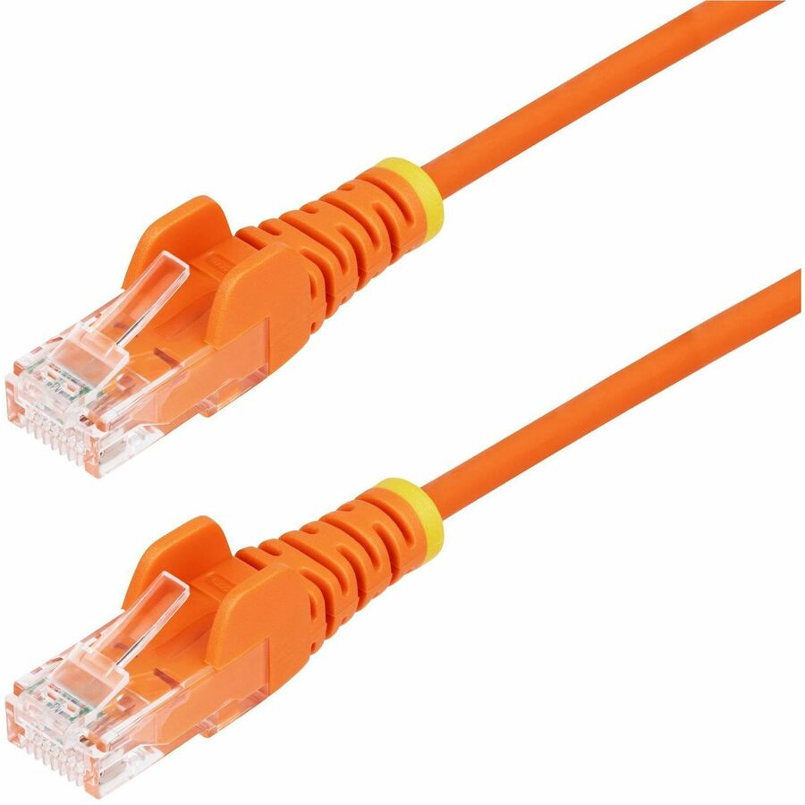 StarTech.com 10ft Orange Slim CAT6 Ethernet Cable, Slim Snagless RJ45, UTP, LSZH, 28AWG Bare Copper, Slim Network Patch Cord, Fluke Tested N6PAT10ORS