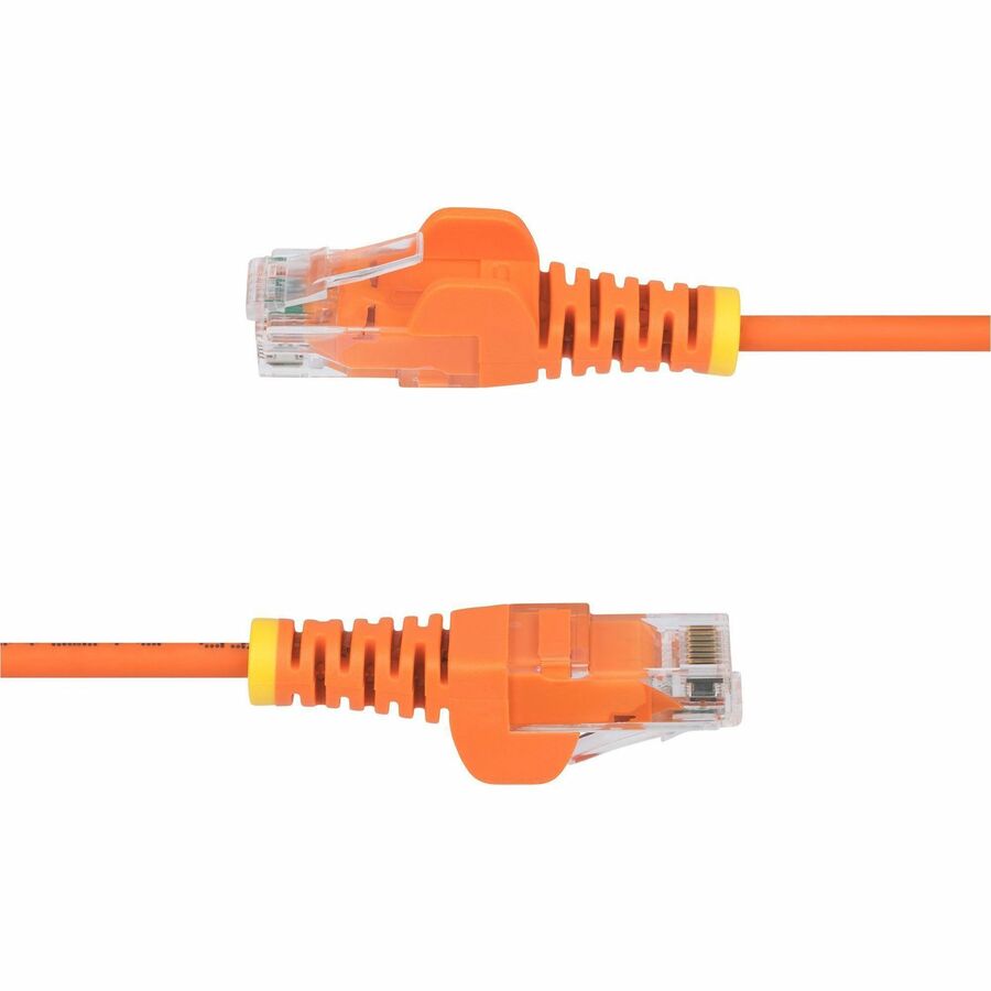 StarTech.com 10ft Orange Slim CAT6 Ethernet Cable, Slim Snagless RJ45, UTP, LSZH, 28AWG Bare Copper, Slim Network Patch Cord, Fluke Tested N6PAT10ORS